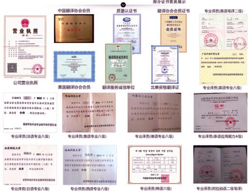譯聯(lián)翻譯公司資質(zhì)證書圖片