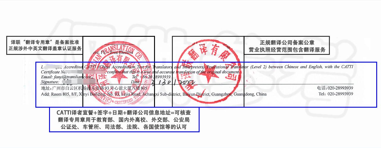 翻譯公司蓋章樣本